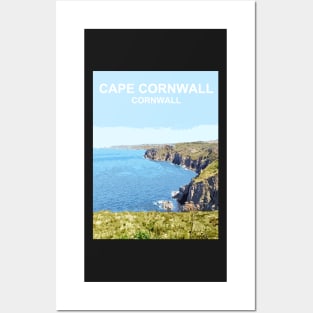 Cape Cornwall England UK. Cornish gift. Kernow fishing harbour Posters and Art